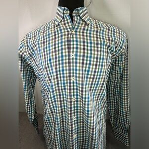 Peter Millar Multicolored Check Long Sleeve Button Up Shirt - L 51in Chest
